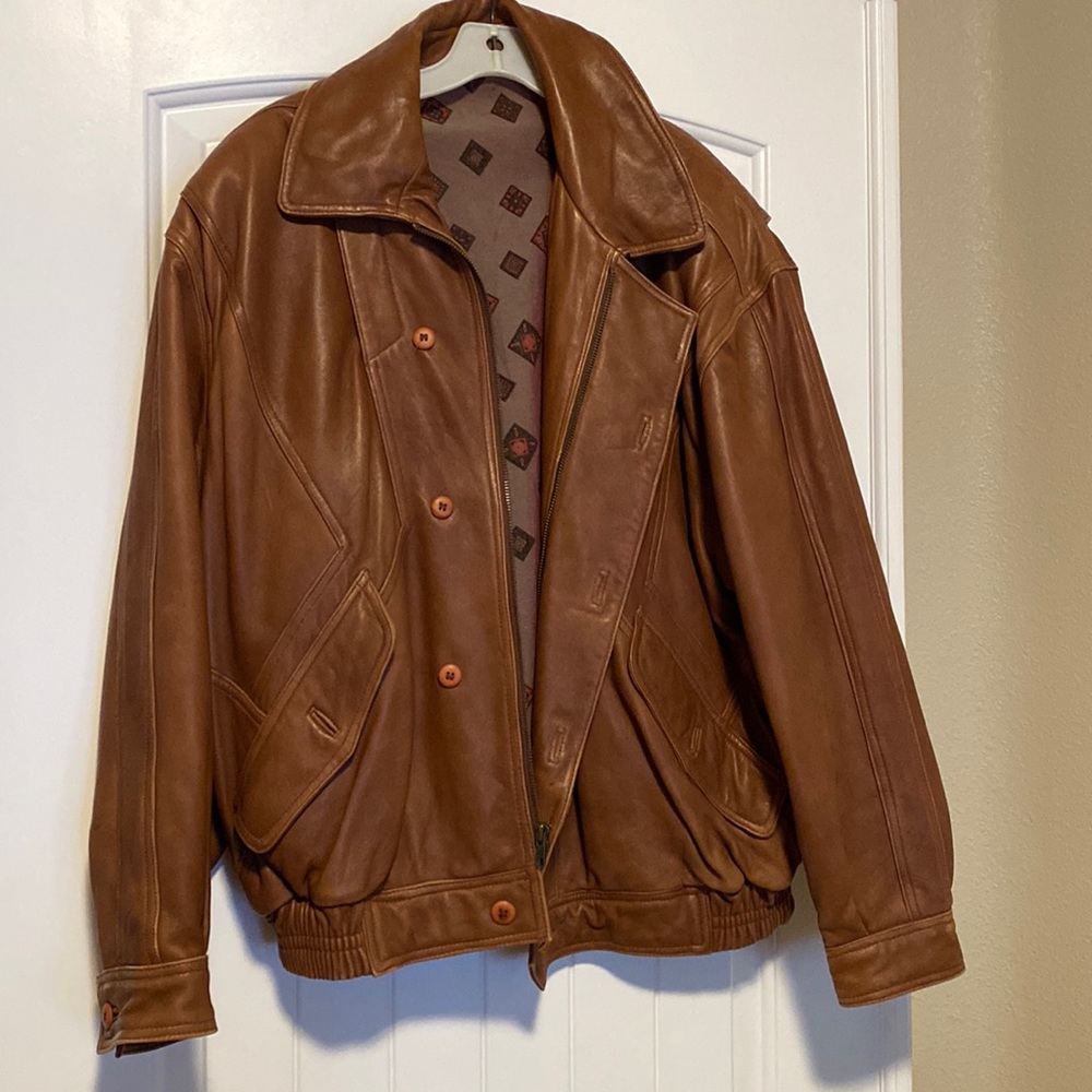 Womens vintage Bomber leather Jacket